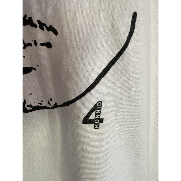 4Hunnid YG Men Sz M Graphic T-Shirt White Tee Man Face Weather Report Limited Ed - Picture 3 of 5
